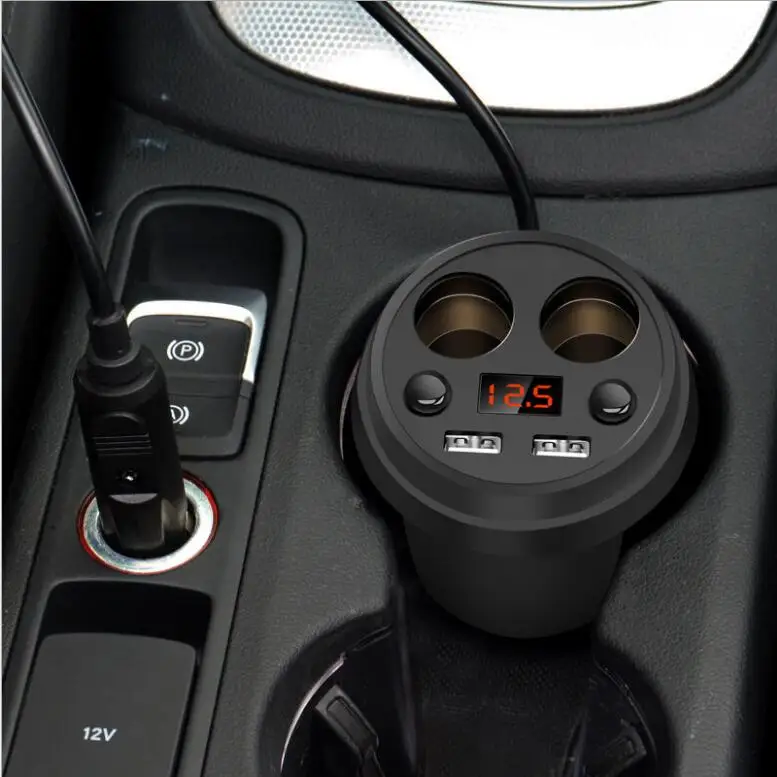 

12V 24V Car Socket Power Adapter 5V 3.1A Double USB Car Charger Cigarette Lighter Adapter with LED Voltage Display Fast Charger
