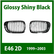 Тире спереди почек Bold рейки решетка для BMW E46 2D 1999 2003 купе M3 блестящим черный