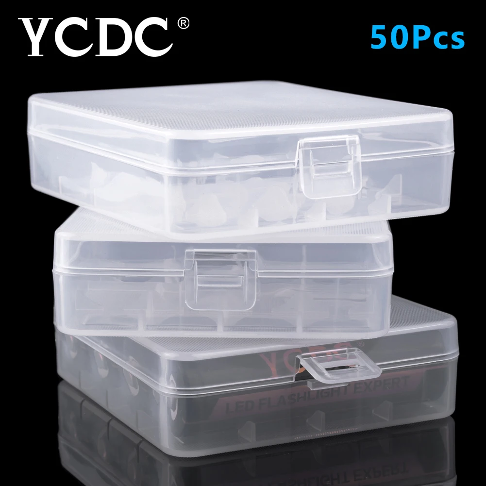 YCDC 50x для 18650 аккумуляторной батареи коробка хранения крышка ячеек жесткий