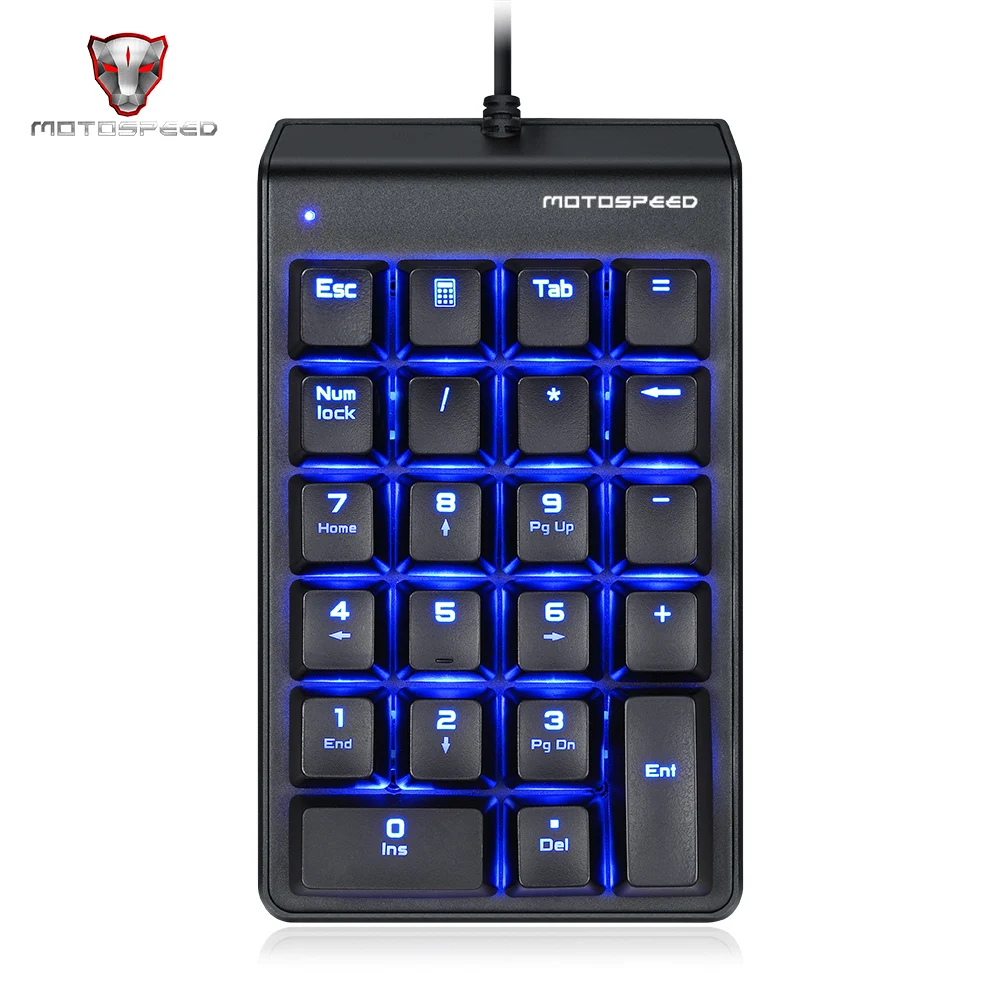 Motospeed k22 механический цифровая клавиатура Проводная Подсветка клавиатуры 22 Ключи