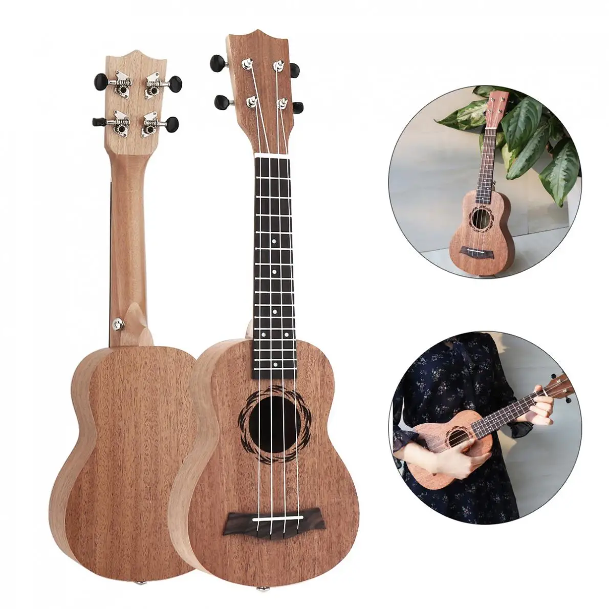

21/23/26 inch Ukulele Guitar Saplele Wood 15 Fret Fou Sapele Rosewood 4 Strings Hawaiian Guitar Musical Instruments