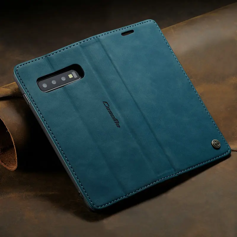 CaseMe 360 المغناطيسي حالة لسامسونج غالاكسي S10 زائد الرجعية المغناطيسي محفظة جلدية للحالة غالاكسي S10 e E غالاكسي s10 الوجه حالة