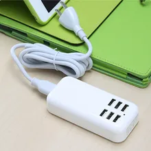 QC 2.0 6 Порты и разъёмы настольный USB 5 В/4A Зарядное устройство для смартфонов и Планшеты с ЕС Разъем-черный
