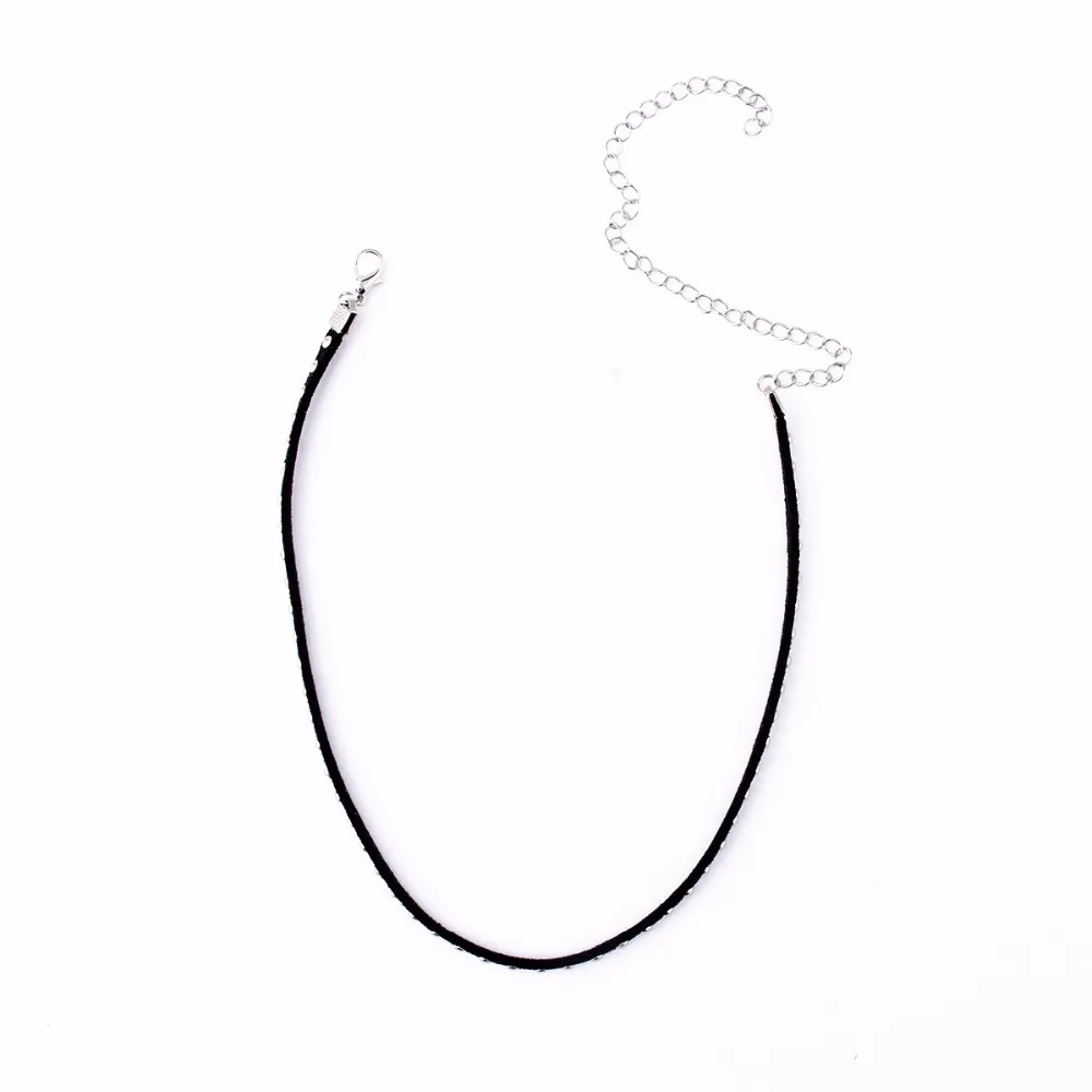 Trendy Women Velvet Choker Necklace Fashion women Puck black leather hot mails silver necklaces False collar Gothic Costume Jewelry-2 (5)