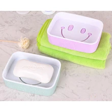 Двойной слой улыбающееся лицо мыльница чехол мыльница мытье душа дом аксессуары для ванной комнаты