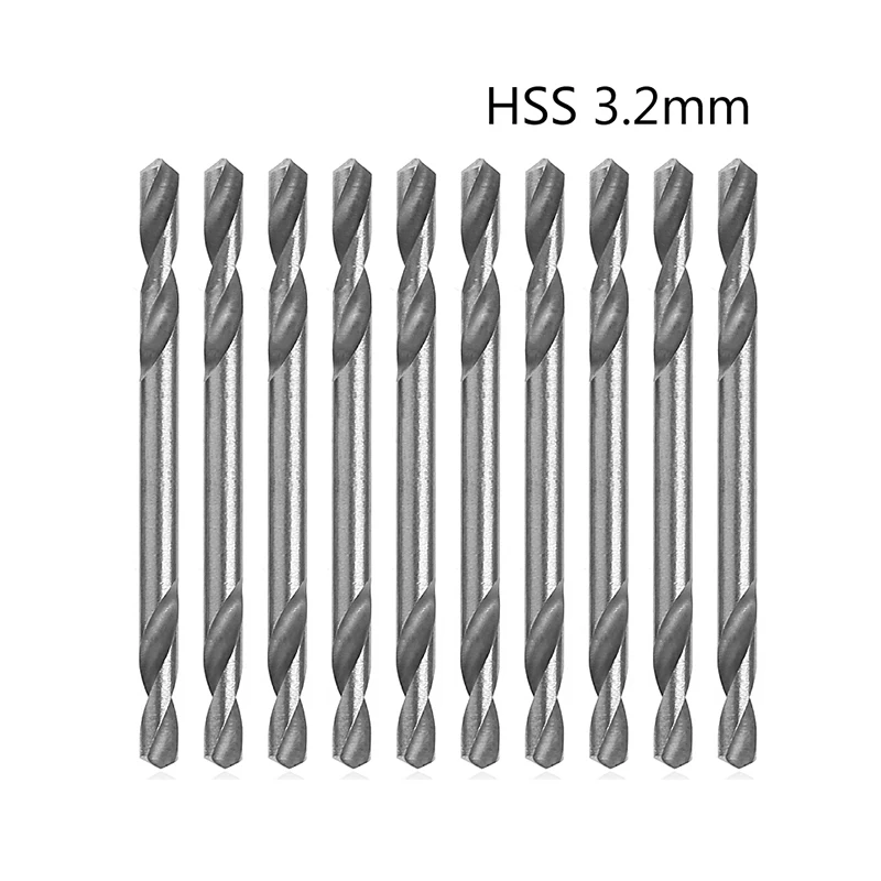10 шт./компл. 3,2 мм HSS Двухсторонние Спираль кручения дрель инструменты дрели