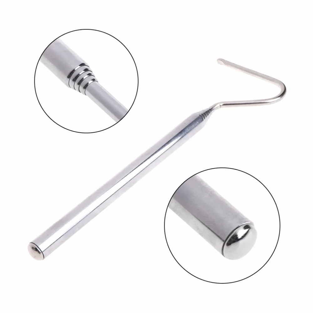 

Snake Hook Stainless Steel Silver Adjustable Long Handle Catching Tool Trap Tong Reptile Tools C42