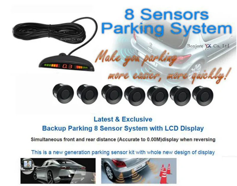 Koorinwoo светодиодный Экран парктроник парковка Сенсор 4/6/8 радарами звуковой сигнал индикатор зонды Парковочные системы черный, серебристый цвет