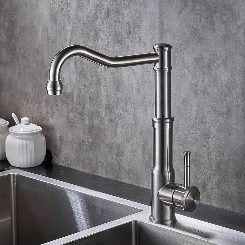 Adjustable Height Stainless Steel Kitchen Faucet Basin Sink faucets