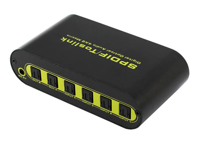 T4x2 Matrix Switch Switcher Splitter Adapter SPDIF TOSLINK Digital Optical Audio Remote Control For Player DVD VCD  Free Shipping (3)