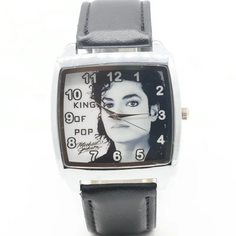 Модные детские кожаные часы для танцев с Майклом Джексоном, повседневные Аналоговые кварцевые наручные часы для женщин и мужчин