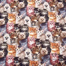 50*105 см прекрасная кошка семья хлопчатобумажная ткань для шитья материал "сделай сам" Hometextile лоскутное/постельные принадлежности домашний кошелек из ткани одеяло