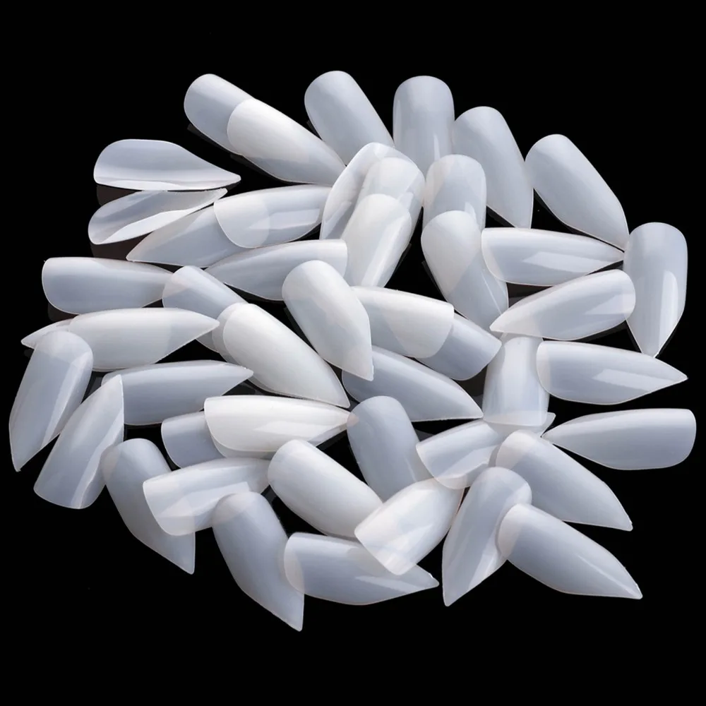 

Makartt 500pcs Stiletto Nails Almond Nail Tips False Nails Acrylic Full Cover Fake Nails 10 Size For DIY Salons Clear Natural
