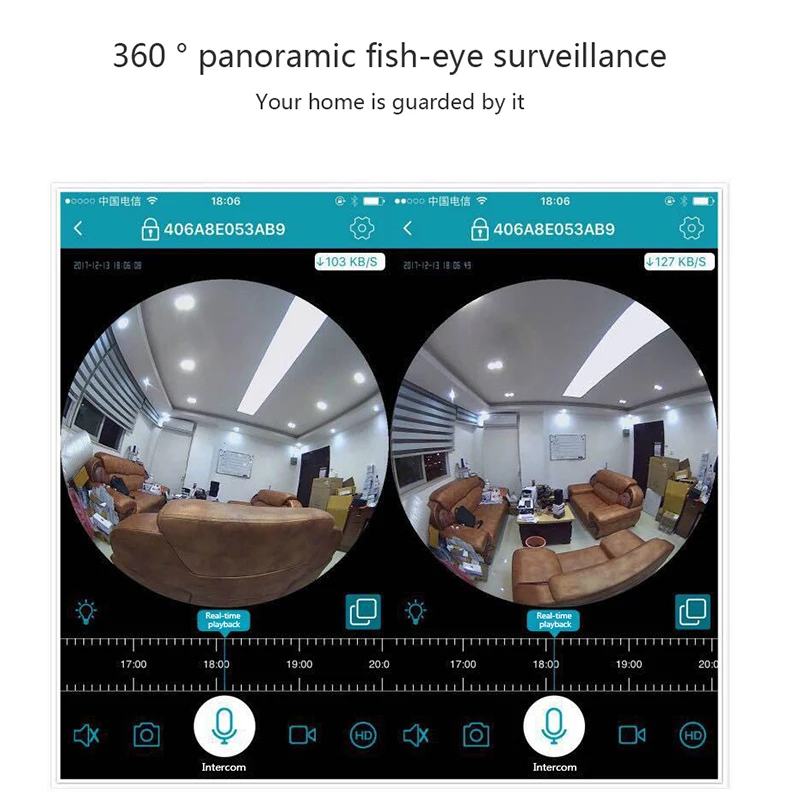 1.3MP умная лампочка 360 градусов панорамная Беспроводная IP рыбий еленс