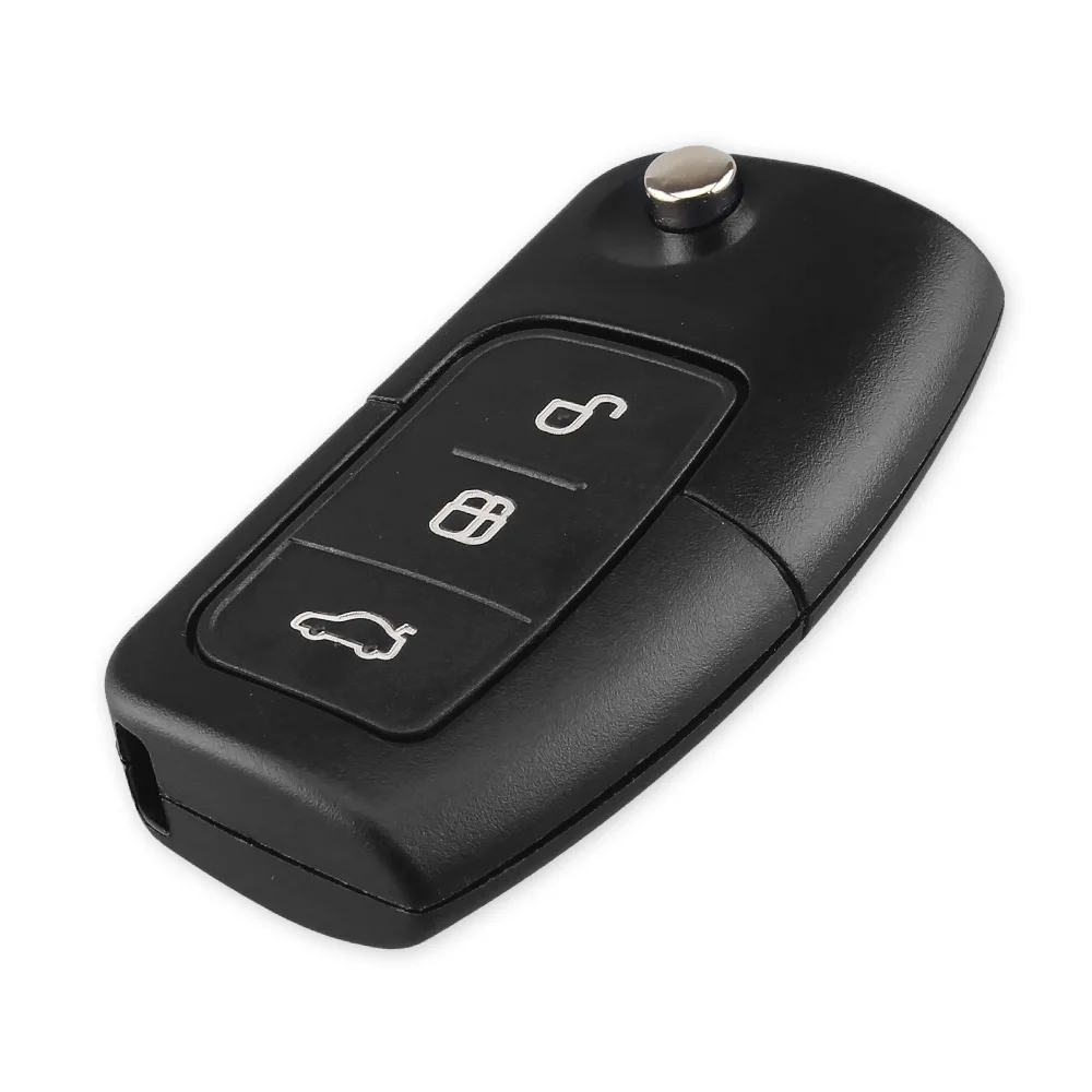 KEYYOU 3 кнопки откидной складной модифицированный неразрезанный автомобильный пустой ключ оболочки дистанционного чехол для Ford Focus Fiesta C-Max S-Max Ka Mondeo Galaxy