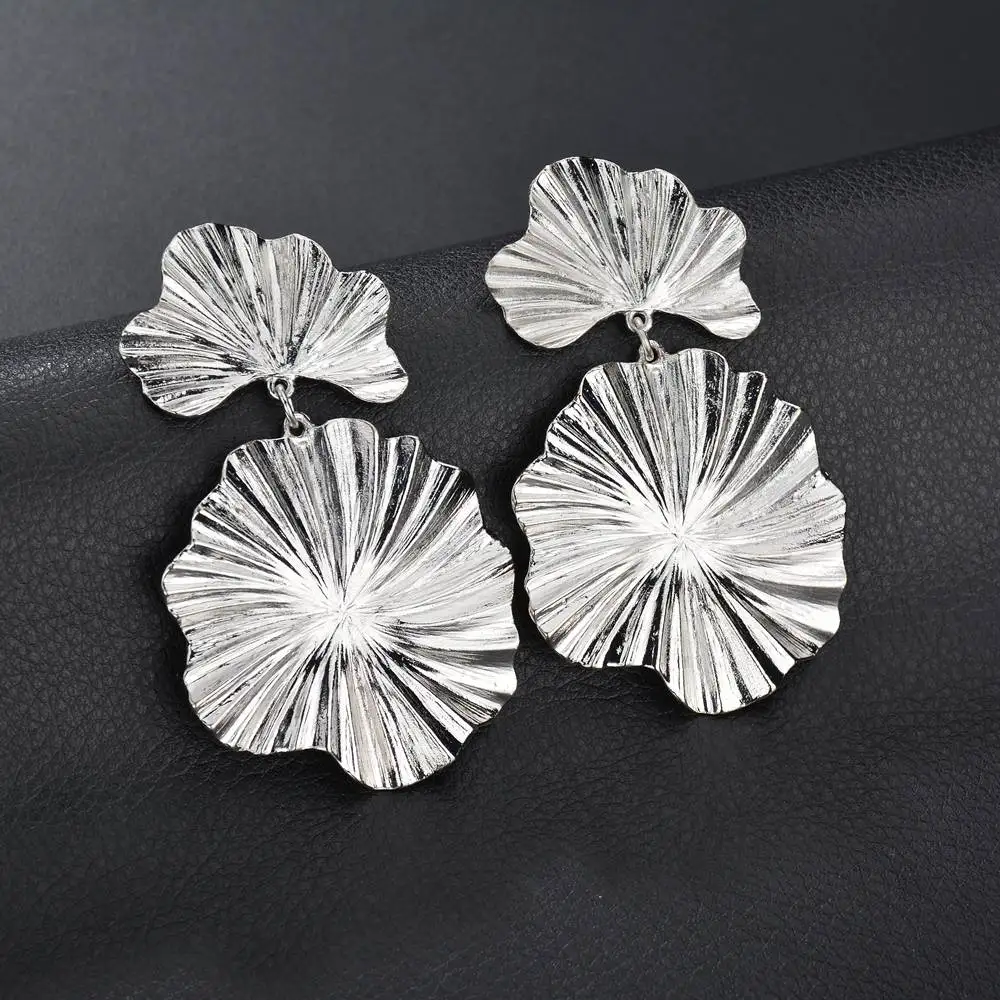 MissCyCy Za металлические серьги-гвоздики для женщин в форме цветка Подвески в форме сердца Boho серьги для девочек мода новые ювелирные изделия