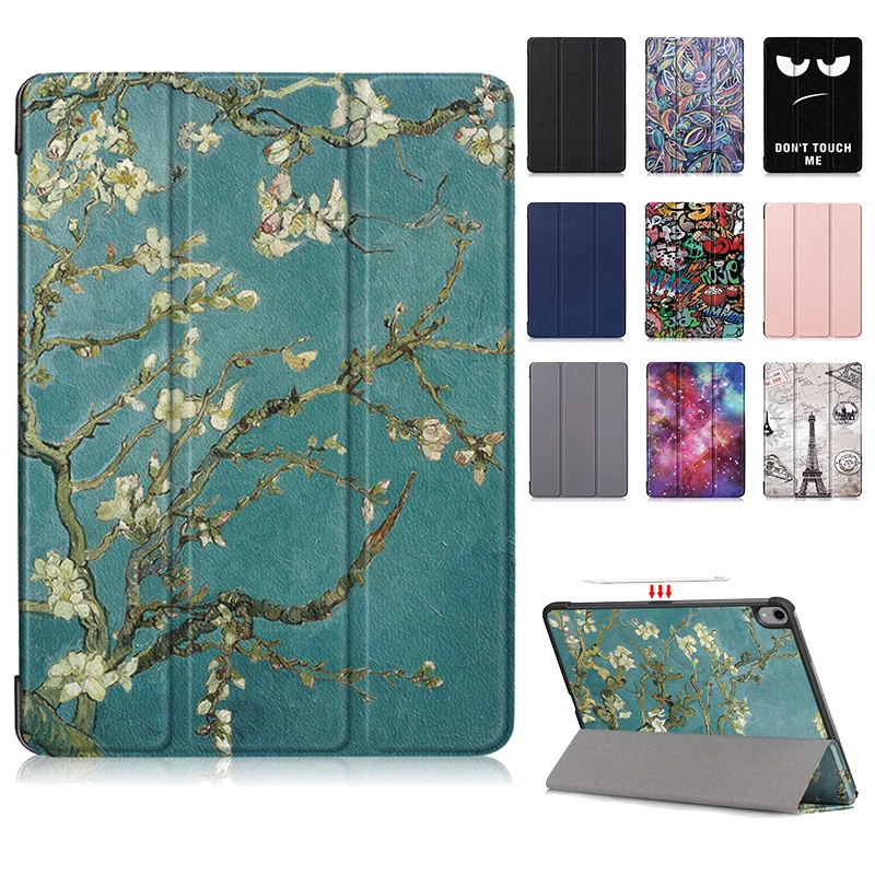Flip Flower Painted Case for New IPad Pro 11 Release Ultra Slim PU Leather Trifold Stand Cover for IPad Pro 11 Case Fundas