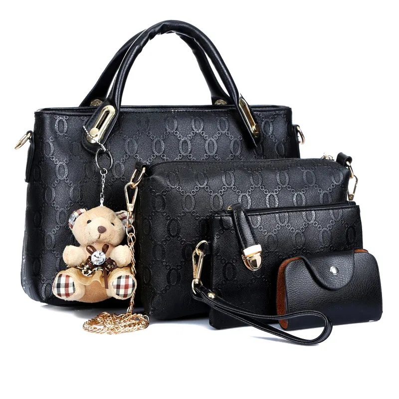 1 مجموعة 2019 حقيبة يد فاخرة حقائب النساء مصمم الكتف Crossbody حقيبة محفظة الدب قلادة بو الجلود للسفر WML99 1 مجموعة 2019 حقيبة يد فاخرة حقائب النساء مصمم الكتف Crossbody حقيبة محفظة الدب قلادة بو الجلود للسفر WML99