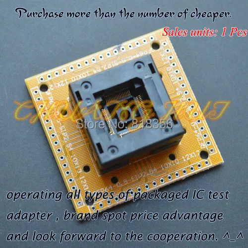 Тестовый разъем QFP64 lq64 TQFP64 IC с шагом клеммы = 0 5 Размер 10x1 мм/12x12 мм | Компьютеры и