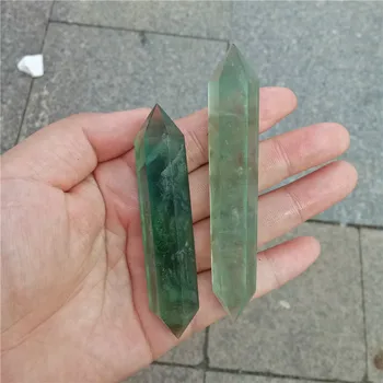 

1 kilogram Natural rock Green fluorite quartz wand for healing crystal Single tip terminated points healing crystal wand Six pri