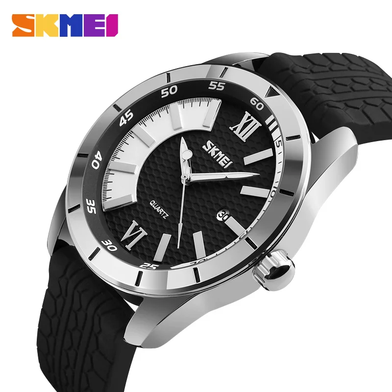 

SKMEI Silicone Quartz Watches for Men's Top Brand Outdoor Sports Waterproof Wristwatches Roman Numerals Watch Relogios Masculino