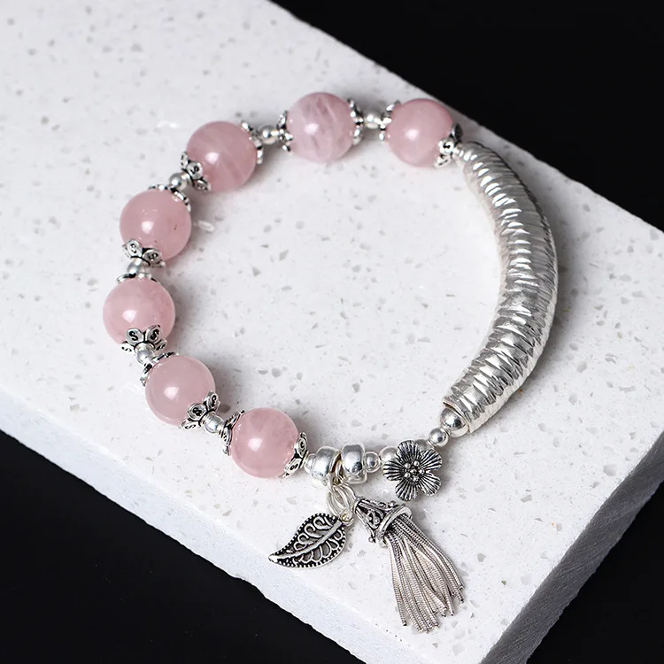 natural crystal romantic bracelet 100% 925 Sterling Silver Jewelry fashion hypoallergenic bracelets for women gift