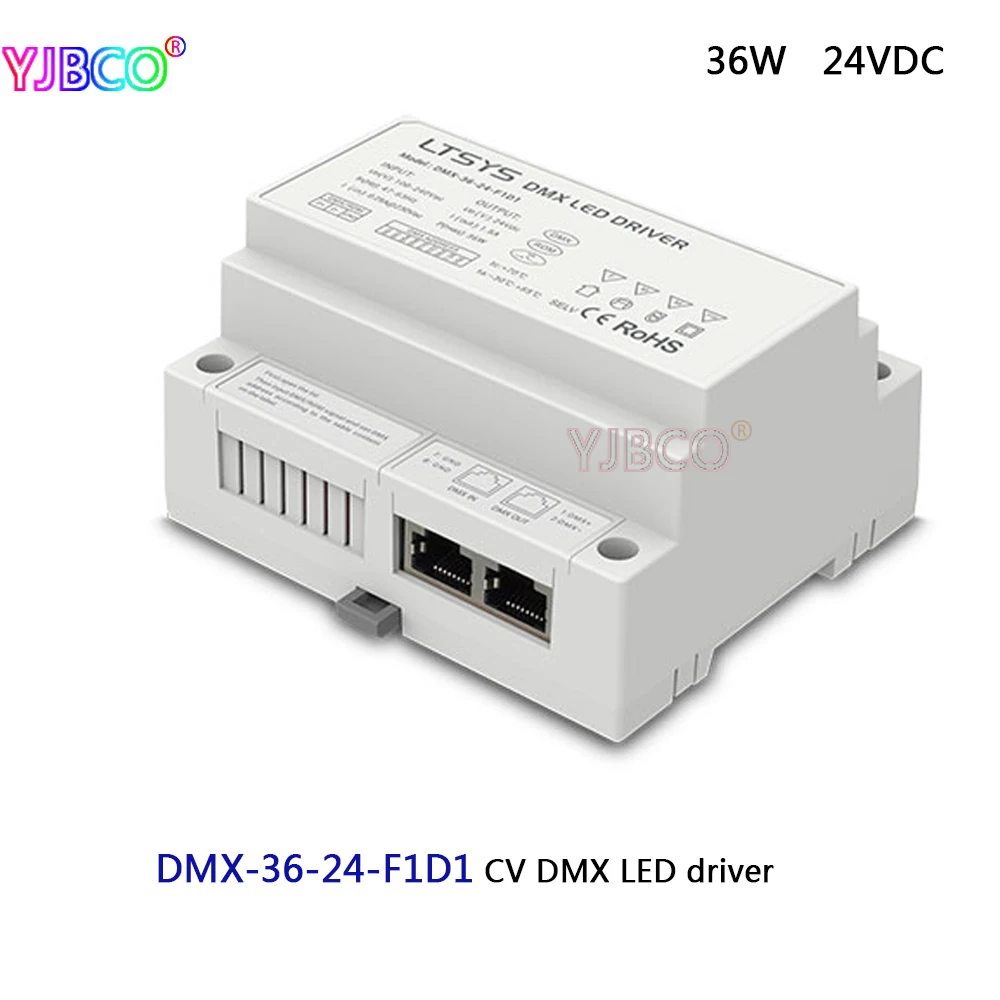 

DMX-36-24-F1D1;led dimming intelligent driver;AC100-240V input 24V/1.5A/36W DMX512/RDM output CV DMX LED driver