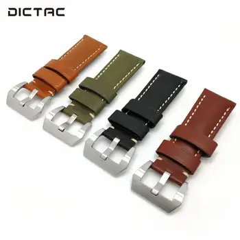

22/24mm Cowhide Wrist Straps Watch Band Genuine Silver Buckle Replacement Wrist Band Quick Release Stainless Steel