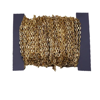 

2.5*3.5mm Flat Pressure Cross Chains Bulk Link Plating Ancient Gold 10 meters/pack DIY Jewelry Findings Making Supplie Wholesale