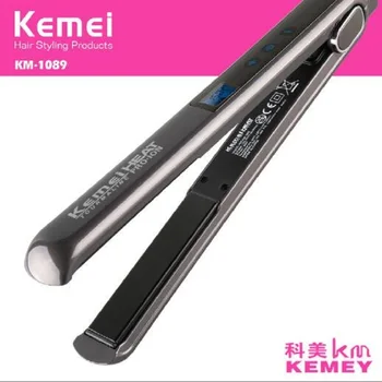 

Z021 kemei touch control ceramic coating straightening iron & curling iron hair curler hair straightener flat irons chapinha