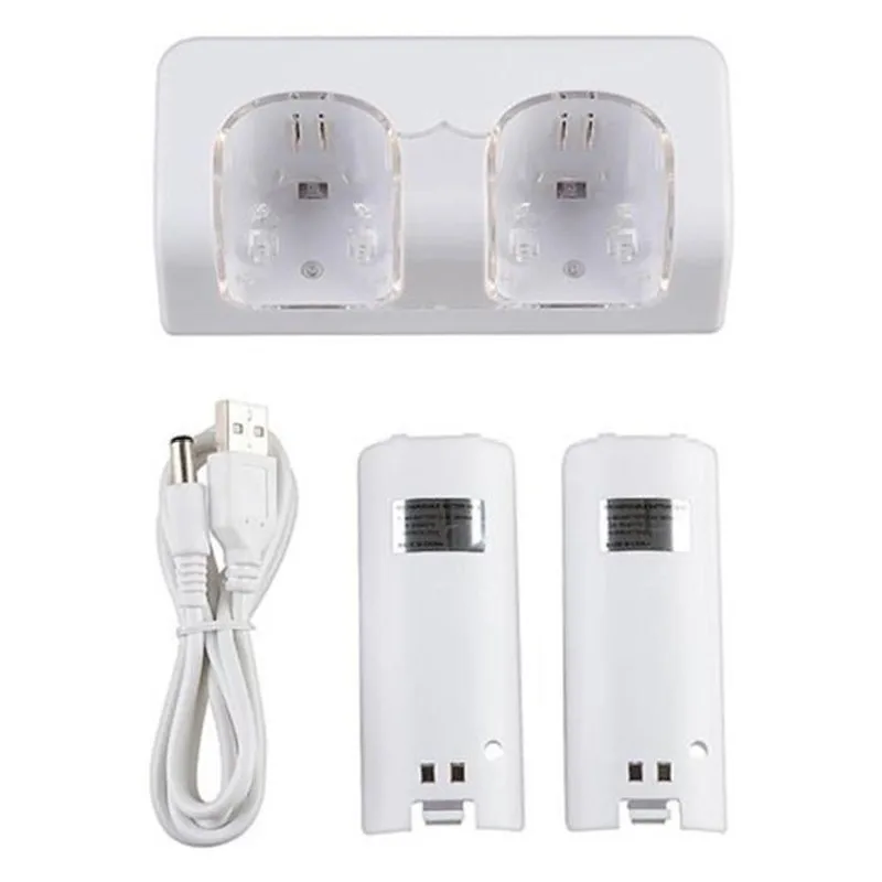 2 Port + 2 battery 2800mAh Station of Charger Plastic charging station for Nintendo Wii WIIMOTE HANDLE 2 Port + 2 battery 2800mAh Station of Charger Plastic charging station for Nintendo Wii WIIMOTE HANDLE
