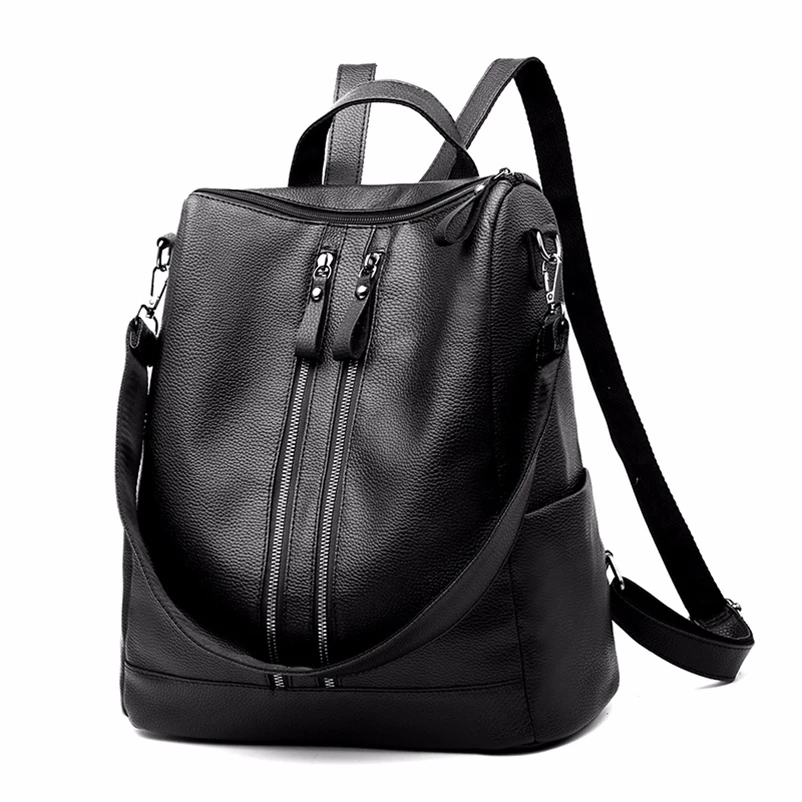 Nevenka Women Leather Backpack Tassel Female Travel Backpack Black Handle Backpacks for Girls School Bag Summer Backpacks 201807