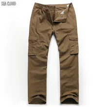 82 большие размеры Брюки-карго плюс размер мужской хлопок Европейская версия свободные multi-карман Спецодежда Брюки