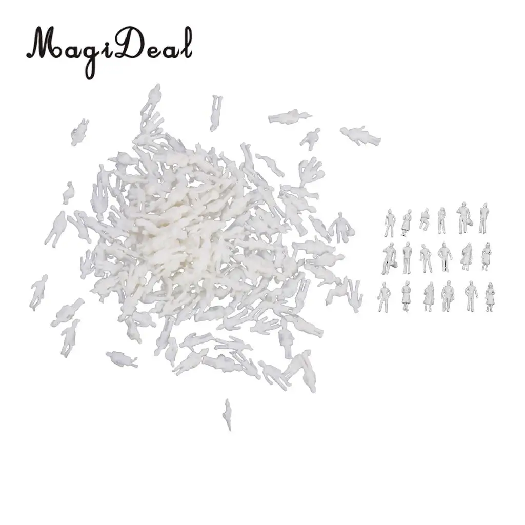 1:200 &1:100 Scale Model Train People Figures TT Architecture Model Station Platform Scenery White Unpainted Figures People