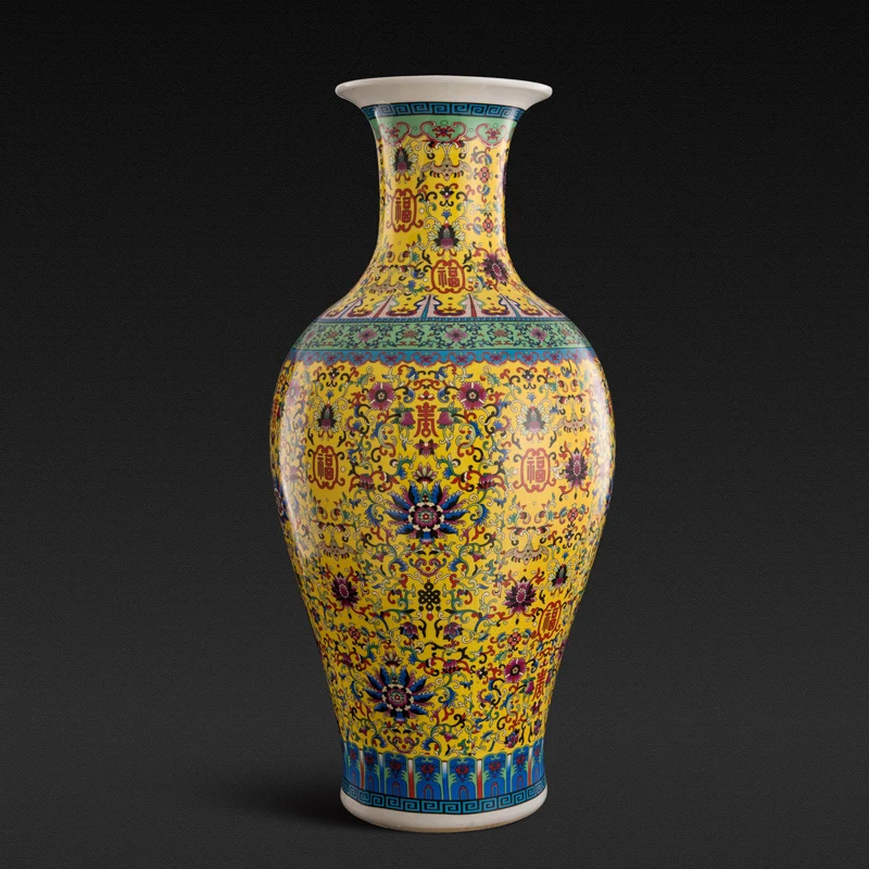 Jingdezhen керамическая ваза для украшения гостиной покрытая эмалью ваза|Вазы| |
