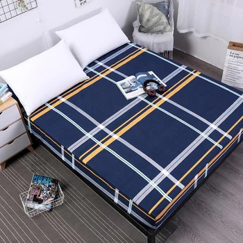 

New Printing Bed Mattress Cover Mattress Protector Pad Fitted Sheet Separated Water Bed Linens with Elastic 25cm