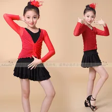 3 шт. девочки; дети латинское платье для танцев комплект Сальса Румба Чача Танго Танцы Костюмы детское платье латина танцевальные костюмы, купальники для танцев платье