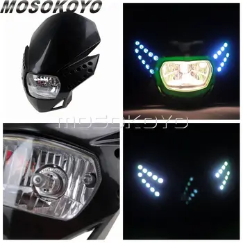 

Motocross Headlight w/ LED Turn Signal Fit For Yamaha KTM XT660 WR250 WR125 XT125 DT50 YZ XT BS2 EXC SX SXF XC MX SMR Enduro