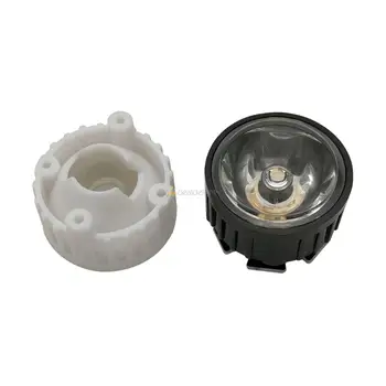 LED 렌즈 2 피트 시준기, 블랙 화이트 홀더, 1W 3W 5W 고출력 LED 이미터용, 10 개/로트, 20mm, 5 15 30 45 60 90 120 도