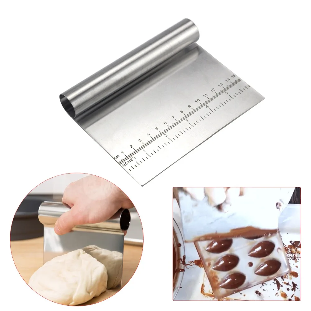  Kitchen Accessories 1pcs Stainless Steel Baking Pastry Spatulas Dough Scraper Cutter kitchen spatul