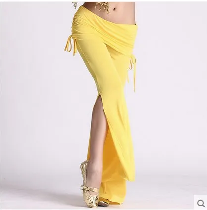 Новые костюмы для танца живота старшие молочные шелковые талии брюки для танца живота для женщин брюки для танца живота - Цвет: yellow
