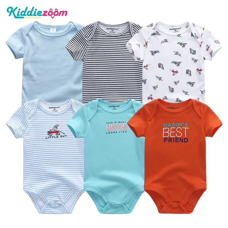 Детская одежда для новорожденных мальчиков комбинезон roupas de bebes хлопок 6 шт./компл. для маленьких девочек Infantil малыша комбинезоны bebek giyim - Цвет: BDS6065