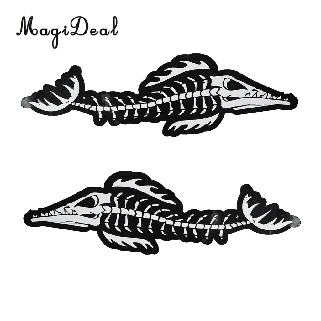 MagiDeal Durable 2Pcs Water Sport Accessory Skeleton Alligator Decals Stickers DIY for Kayak Canoe Dinghy Fishing Boat Sailboat