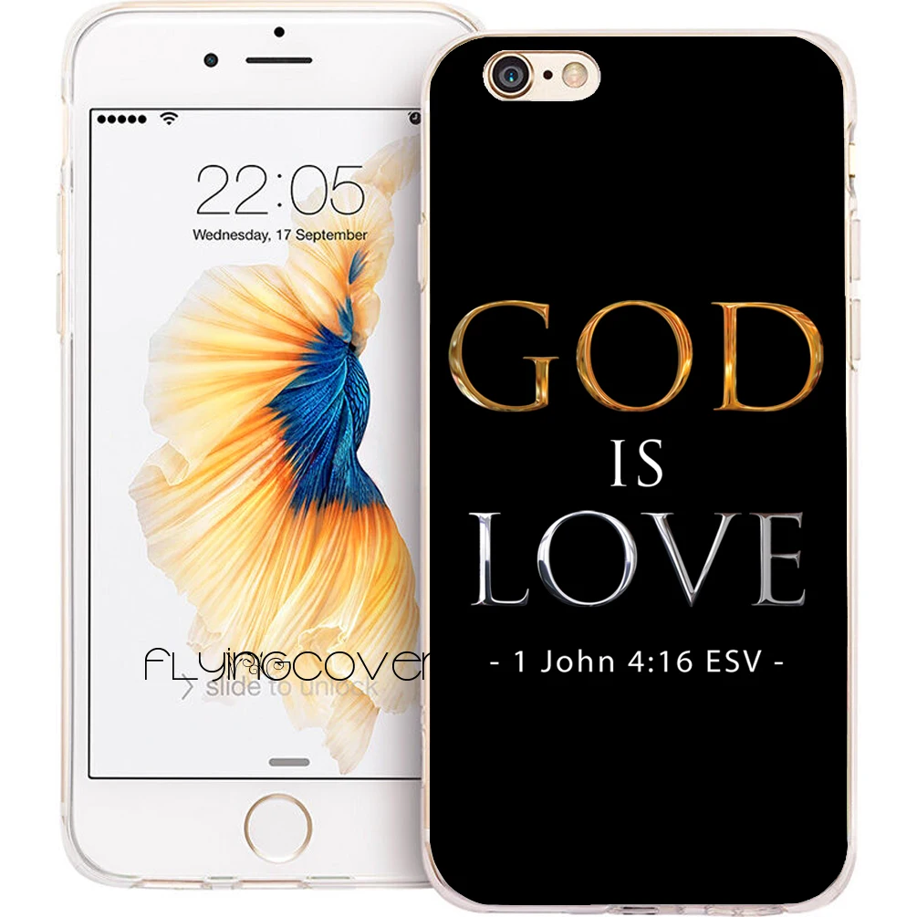 Coque God is Love Christian Clear Soft Silicone Phone Cases for iPhone