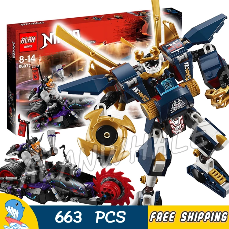 

663pcs Ninja Killow Vs. Samurai X Mech Oni Chopper Robots 06077 Model Building Blocks Assemble Toys Bricks Compatible With lego
