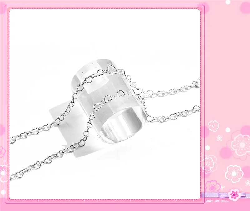 Ожерелье сердечки из стерлингового серебра 925 пробы для женщин 60 см регулируемая цепь Экспресс любовь FLN093