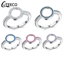 CUTEECO 5 Color Forever Clear CZ Circle Round Finger Rings for Women Hot Sale Brand Ring Femme Jewelry Christmas Gift