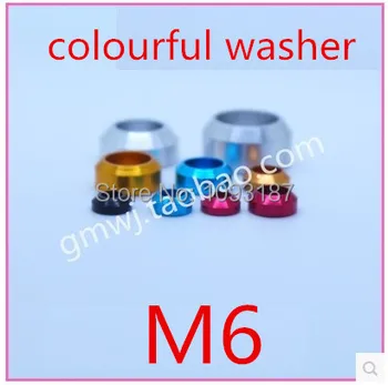 

20pcs/lot High Quality M6 Hex Socket cap head Cone Washer Colourful Aluminum Alloy Gasket (m2-m8)