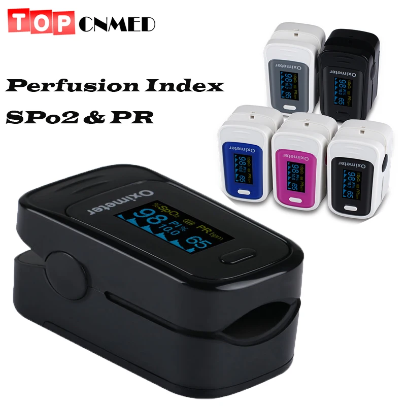 

TOPCNMED 3 parameters 4 color Alarm Setting Oximeter SPO2 PR Perfusion index Fingertip Pulse Oximeter Blood Oxygen SpO2