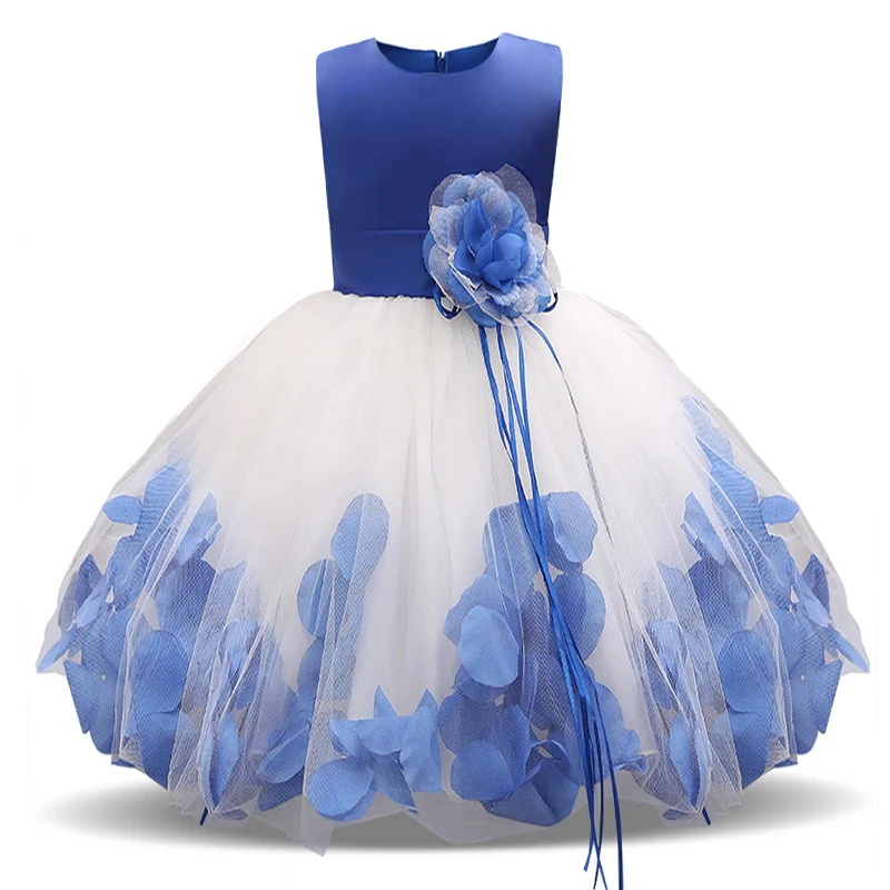 Летняя одежда для девочек детские праздничные платья принцессы для маленьких девочек, платье-пачка детское платье для девочек на свадьбу - Цвет: red-blue